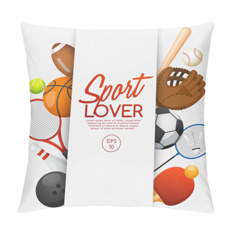 Personality  Sport Lover Template With Sport Equipment  Pillow Covers