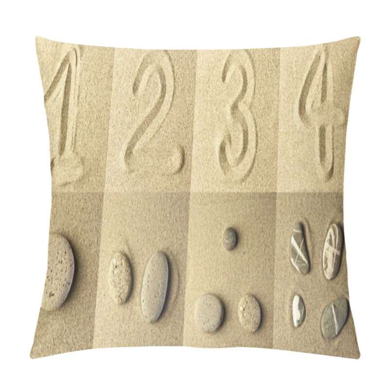 Personality  Numbers Written In The Sand Pillow Covers