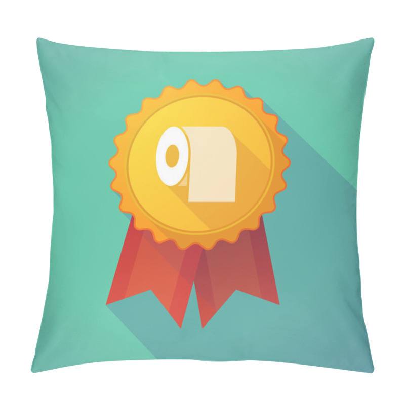 Personality  Long Shadow Badge Icon With A Toilet Paper Roll Pillow Covers