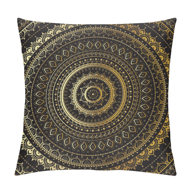 Personality  Gold Mandala. Indian Decorative Pattern. Pillow Covers