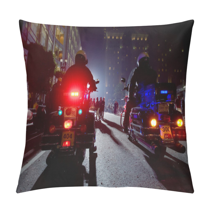 Personality  Two Police Officers On Motorcycles Pillow Covers