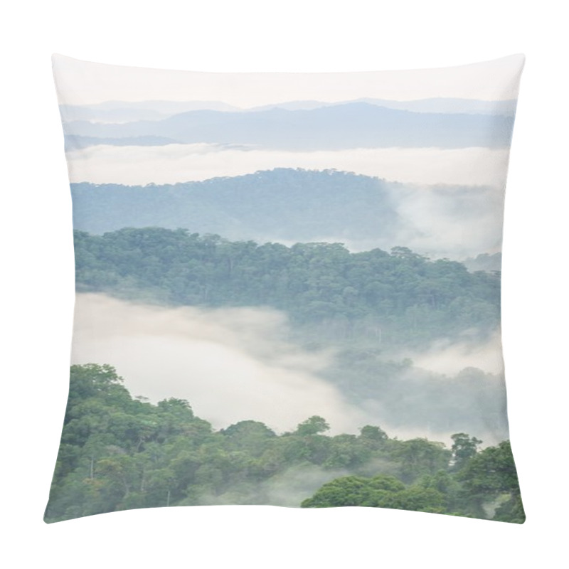 Personality  Beautiful Fog In Tropical Forest. Pillow Covers