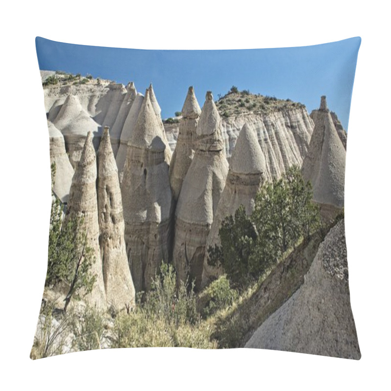 Personality  Unusual Eroded Rock Formations Highlight Tent Rocks National Monument In New Mexico. Pillow Covers