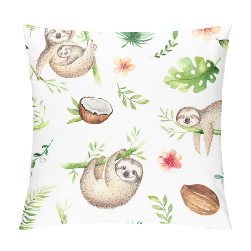 Personality  Cute Animals And Palm Trees Pillow Covers