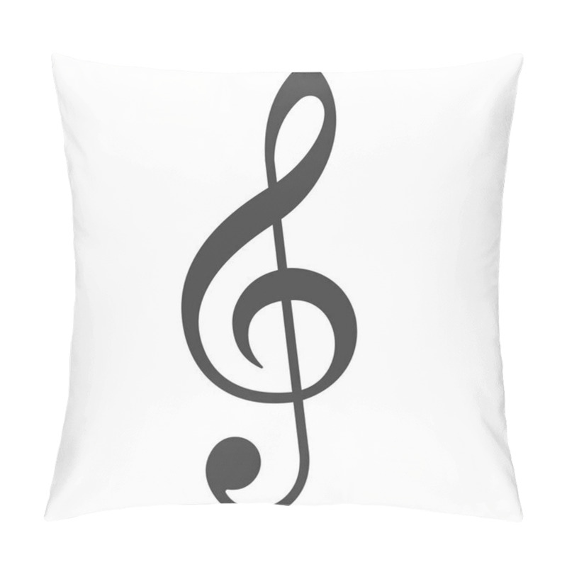 Personality  Treble Clef Key Icon. Vector Pillow Covers