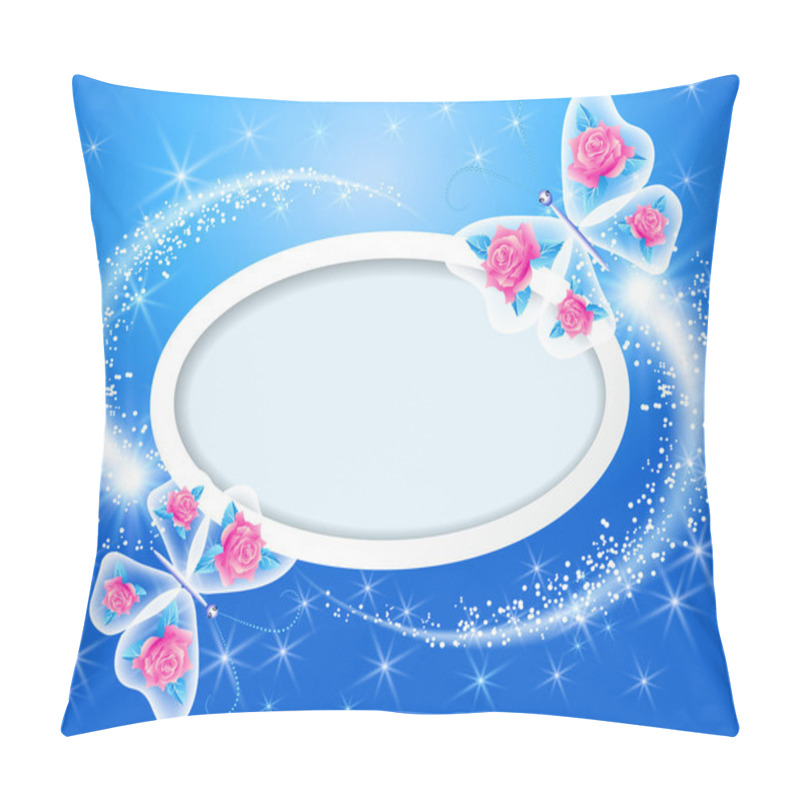 Personality  Butterfly With Roses And Frame Pillow Covers