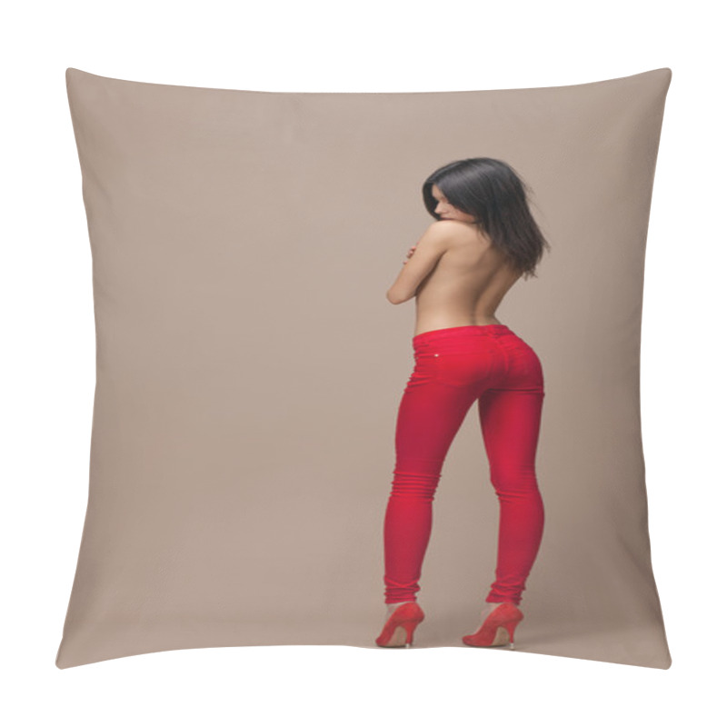 Personality  The Girl In Red Trousers Pillow Covers