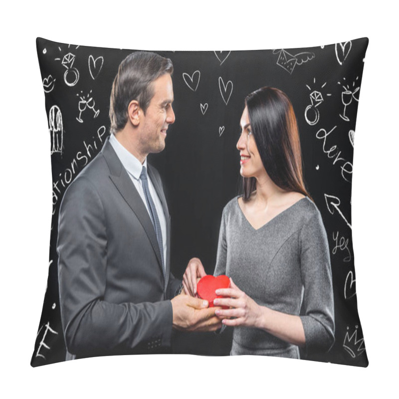 Personality  Loving Couple With Red Heart Pillow Covers