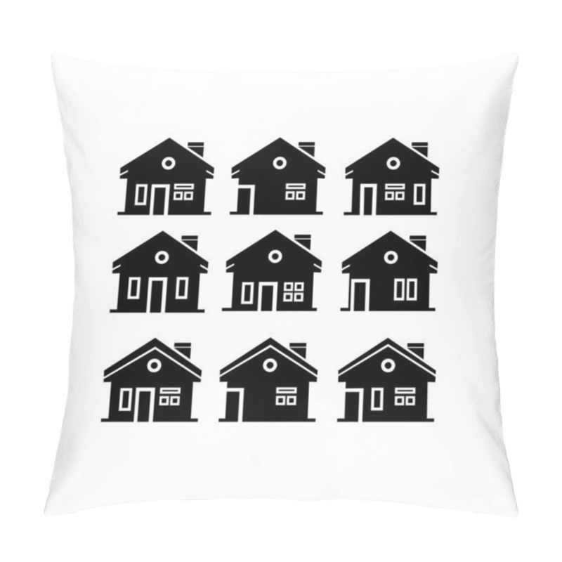 Personality  Set Of Outline Home Icon , Collection Home Vector, Home Icon Flat, Homepage Vector Design House  Icon, House Logo Icon Vector Pillow Covers