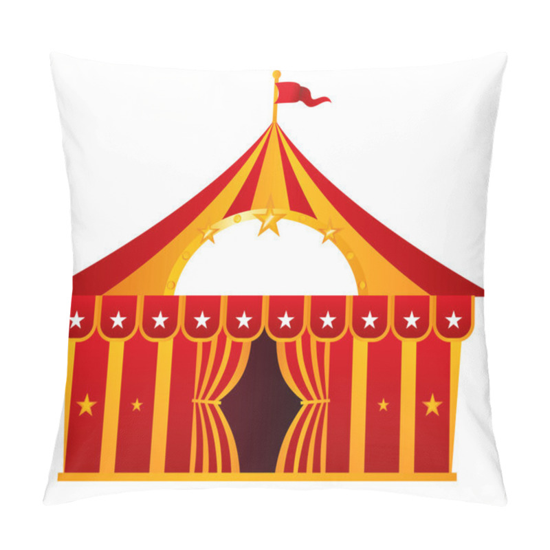 Personality  Red Circus Tent Illustration Isolated On White Pillow Covers