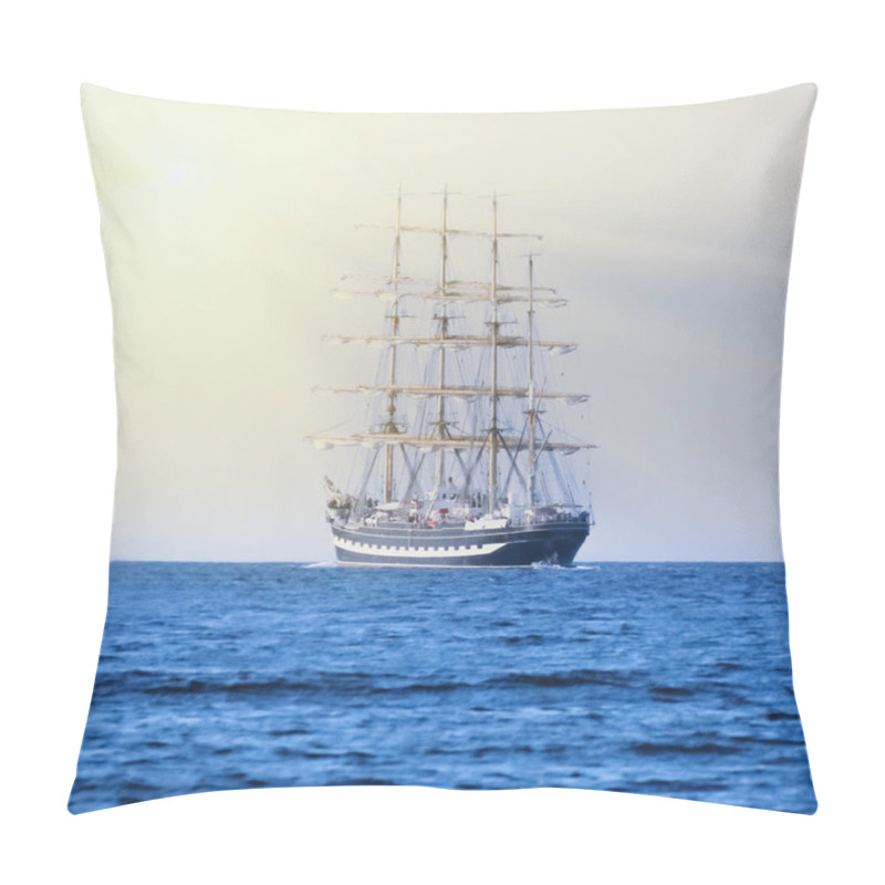 Personality  Sailing Ship Race In Sun Rays. Tall Ships.Yachting And Sailing. (travel, Freedom, Adventure Concept). Pillow Covers