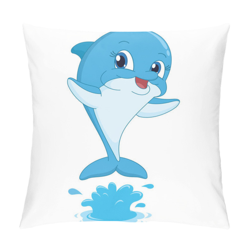 Personality  Vector Illustration Of A Dolphin Pillow Covers