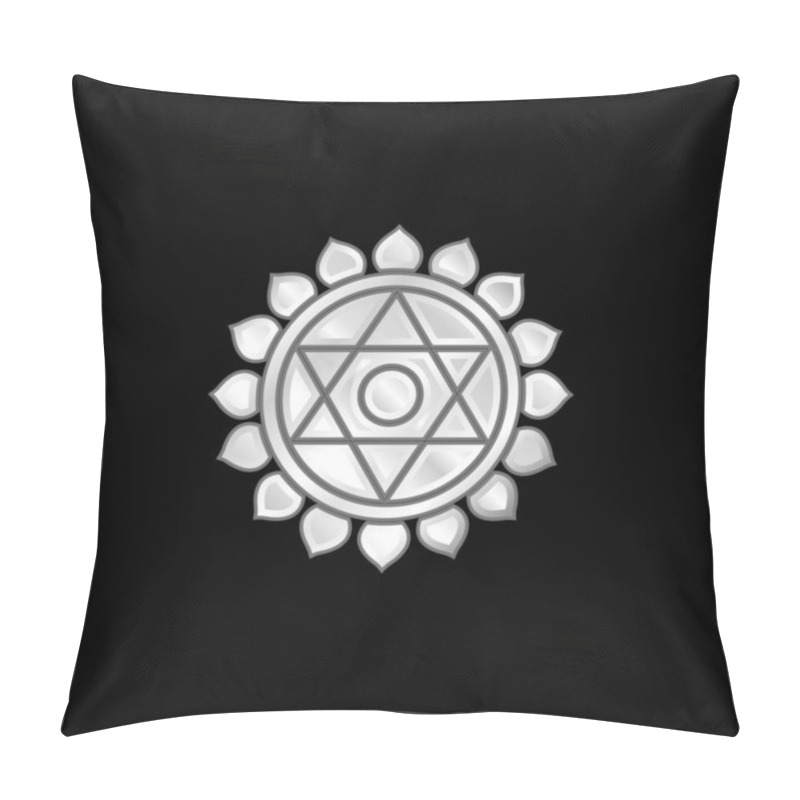 Personality  Anahata Silver Plated Metallic Icon Pillow Covers