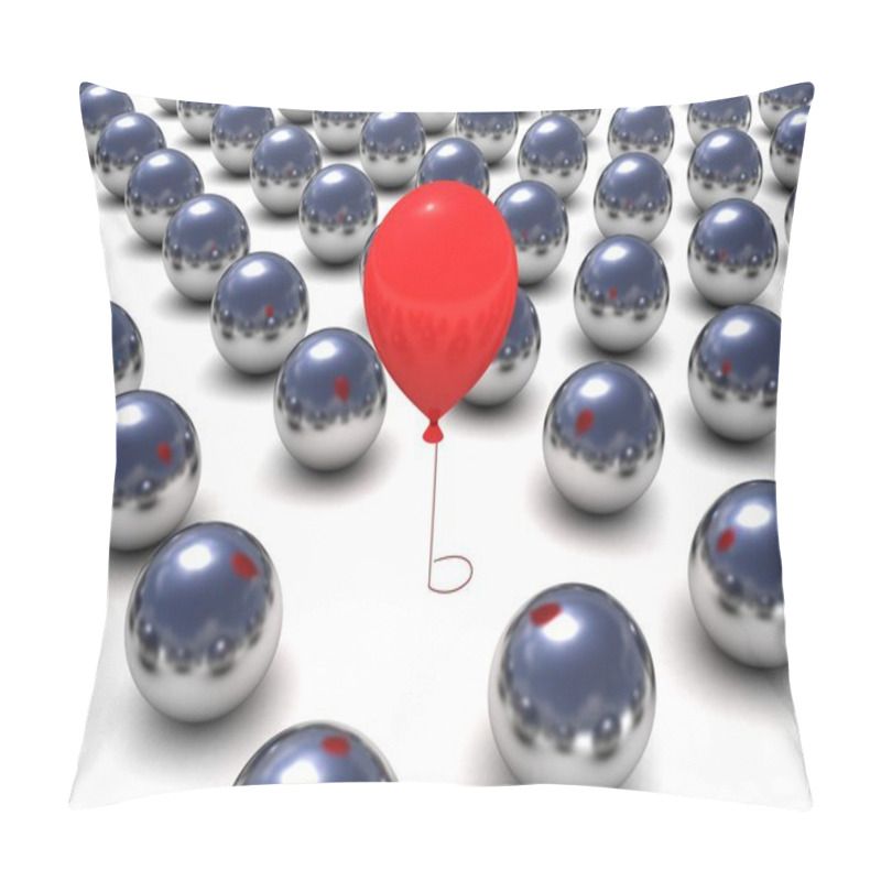 Personality  Red Balloon In Metal Balls Row.individuality Concept Pillow Covers