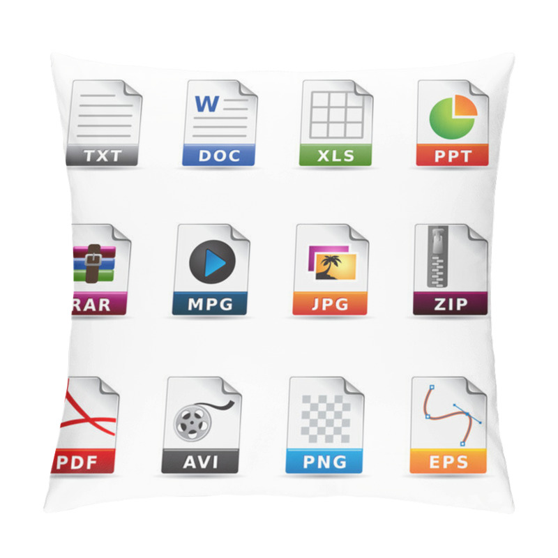 Personality  Web Icons - File Formats Pillow Covers