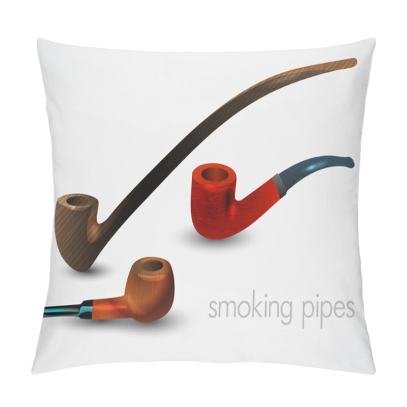 Personality  Vector Set Of Smoking Pipes. Pillow Covers