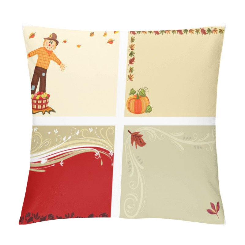 Personality  Autumn Set Of 4 Cards Pillow Covers