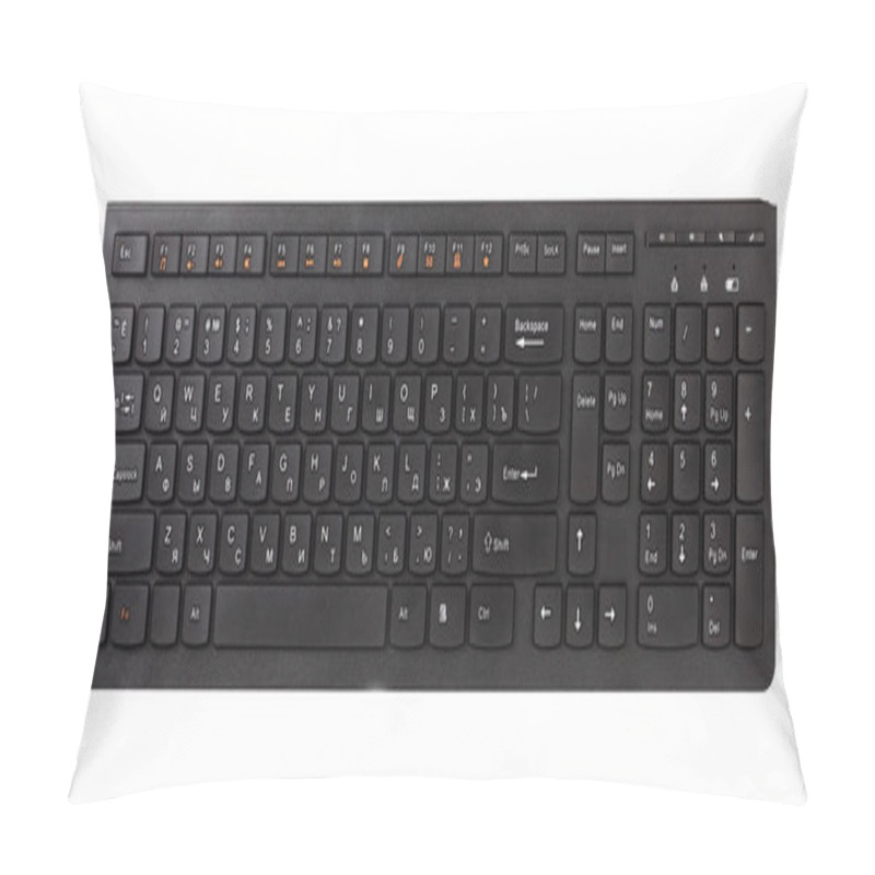 Personality  Black Computer Keyboard Isolated On A White Background Pillow Covers