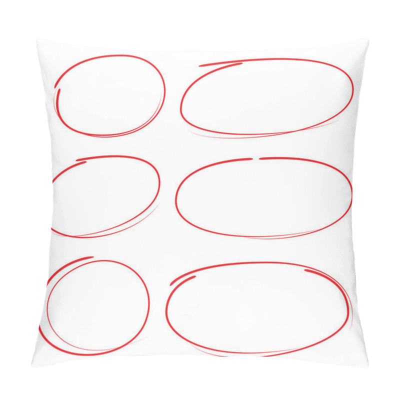 Personality  Red Circle Highlighter Set Pillow Covers