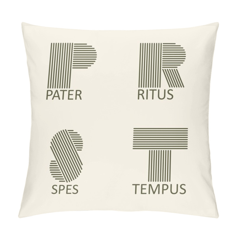 Personality  Capital Letters P, R, S, T Pillow Covers