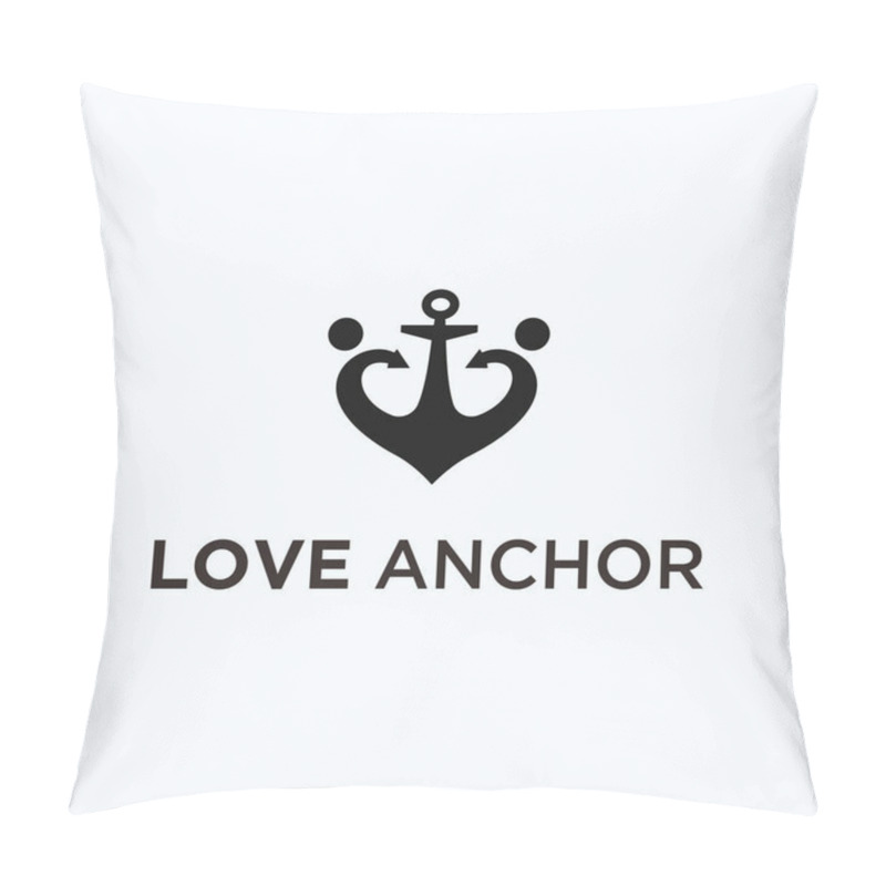 Personality  Love Anchor Logo Design Vector Illustration Pillow Covers