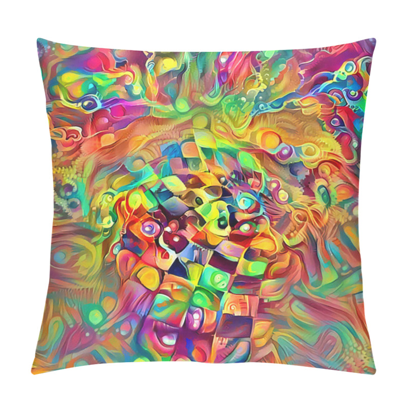 Personality  Digital Abstract Art Painting. 3D Rendering Pillow Covers