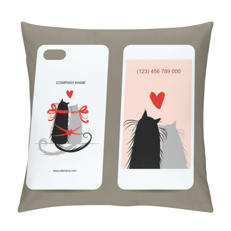 Personality  Mobile Phone Cover Back And Screen, Love Cats For Your Design Pillow Covers