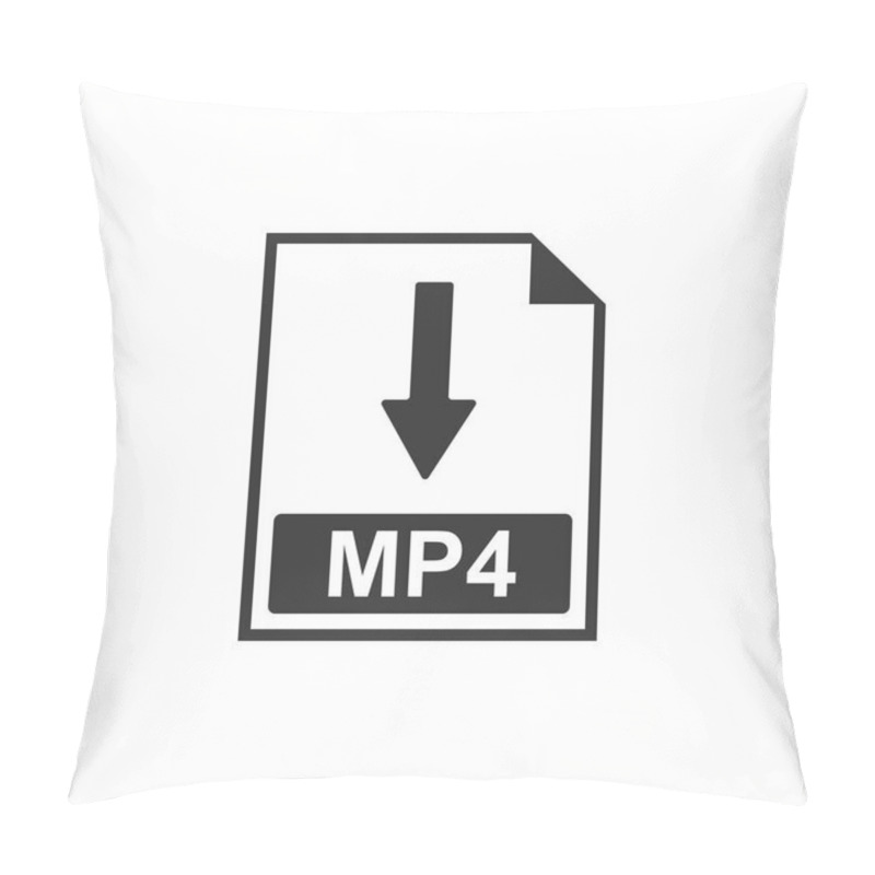 Personality  MP4 File Document Icon. Download MP4 Button Icon Isolated. Flat Design. Vector Illustration Pillow Covers