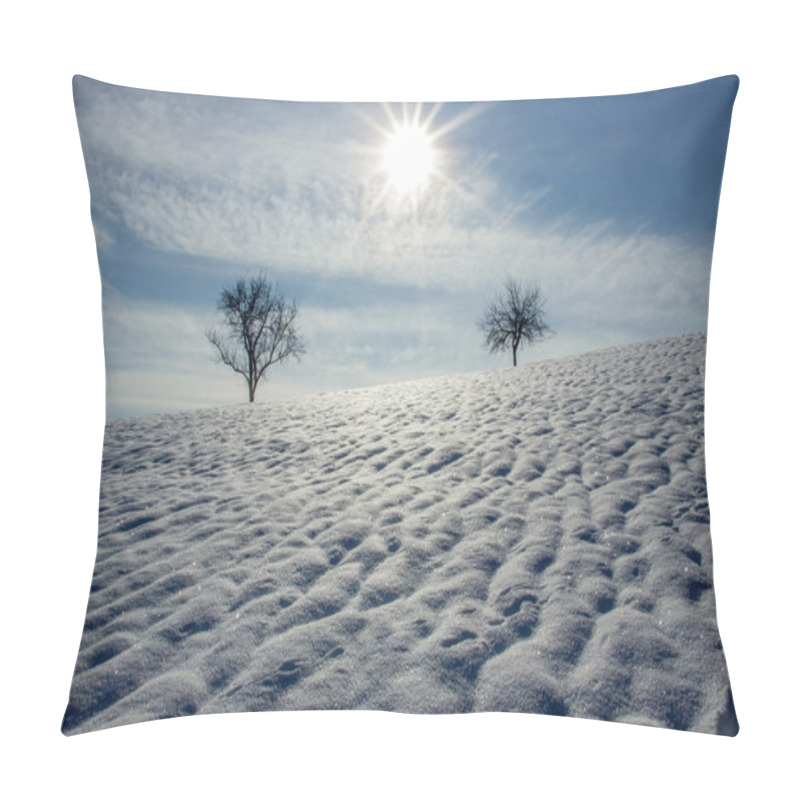 Personality  Two Lonely Trees In Winter Pillow Covers