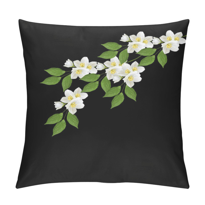 Personality  Branch Of Jasmine Flowers Isolated On White Background Pillow Covers