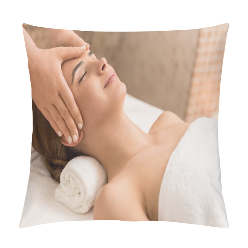 Personality  Woman Relaxing And Having Head Massage Pillow Covers