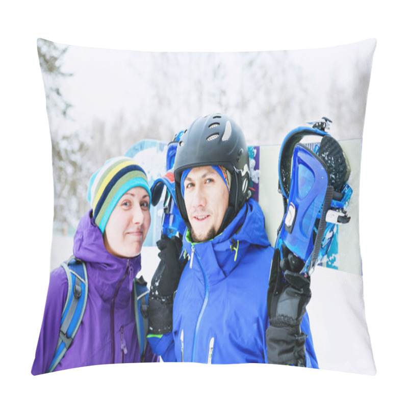 Personality  Couple Snowboarders Rejoice And Be Glad Pillow Covers