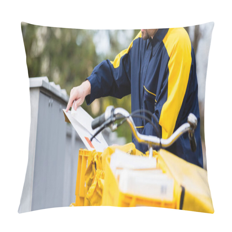 Personality  Postman Delivering Letters To Mailbox Pillow Covers