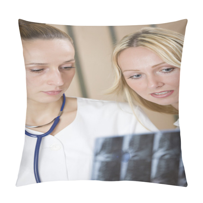 Personality  Doctors Examining X-RAY Scans Pillow Covers