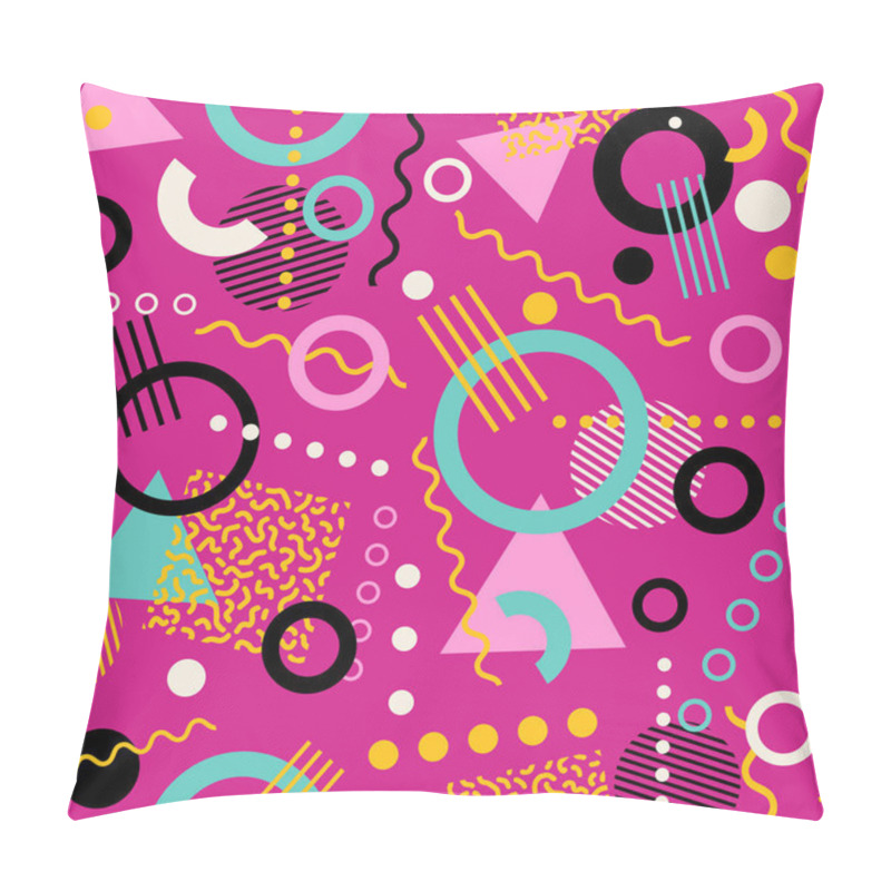 Personality  Retro Seamless 1980s Inspired Memphis Pattern Background. Vector Illustration Pillow Covers