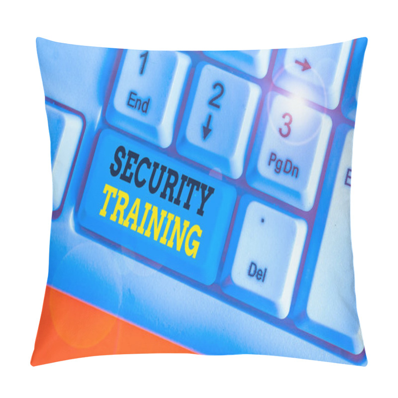 Personality  Writing Note Showing Security Training. Business Photo Showcasing Providing Security Awareness Training For End Users. Pillow Covers