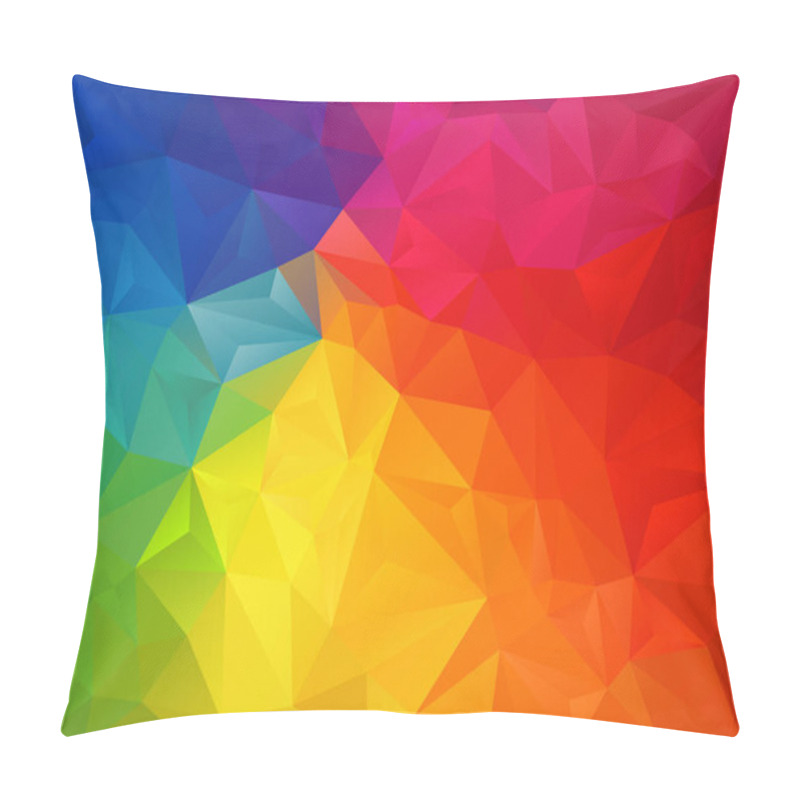 Personality  Vector Abstract Irregular Polygon Background With A Triangle Pattern In Full Multi Color - Rainbow Spectrum Pillow Covers