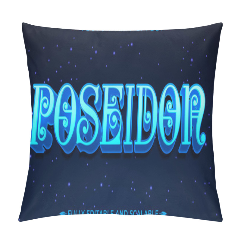 Personality  Poseidon Text Effect, Editable God And Water Customizable Font S Pillow Covers