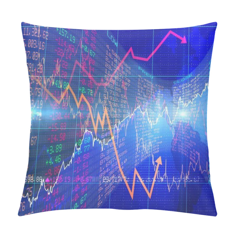 Personality  Stock Market Graph On A Business Background Pillow Covers