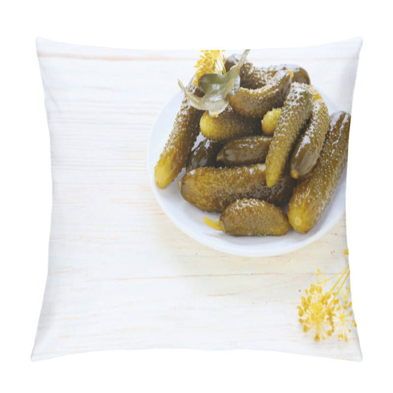 Personality  Pickled Cucumbers On A White Plate Pillow Covers