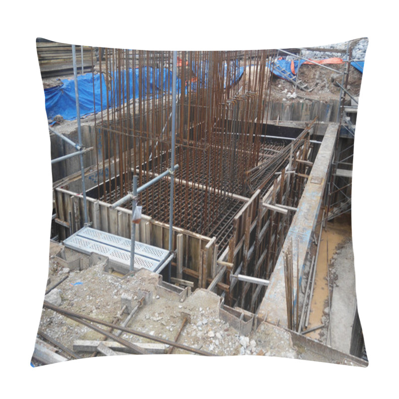 Personality  Pile Cap Formwork With Reinforcement Bar In It. Pillow Covers