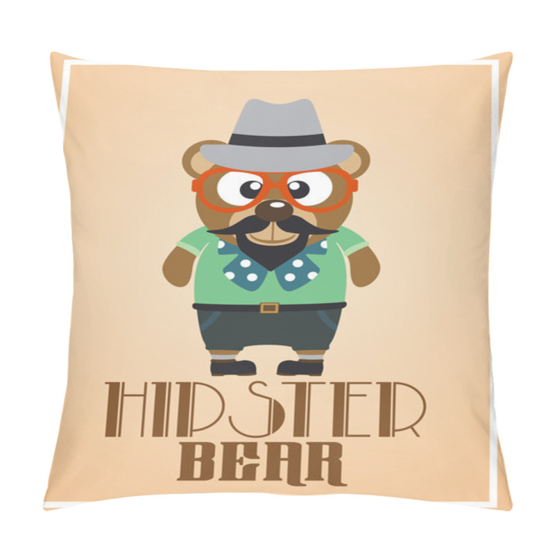 Personality  Funny Hipster Bear Pillow Covers