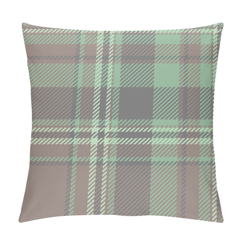 Personality  Stylish Muted Green And Brown Diagonal Plaid Pattern.  Perfect For Textile Design, Apparel, Website Backgrounds, Or Packaging. Pillow Covers