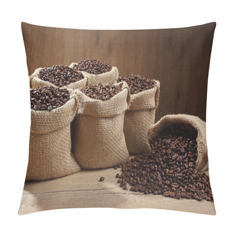 Personality  Assortment Coffee Beans And Powder Background Pillow Covers