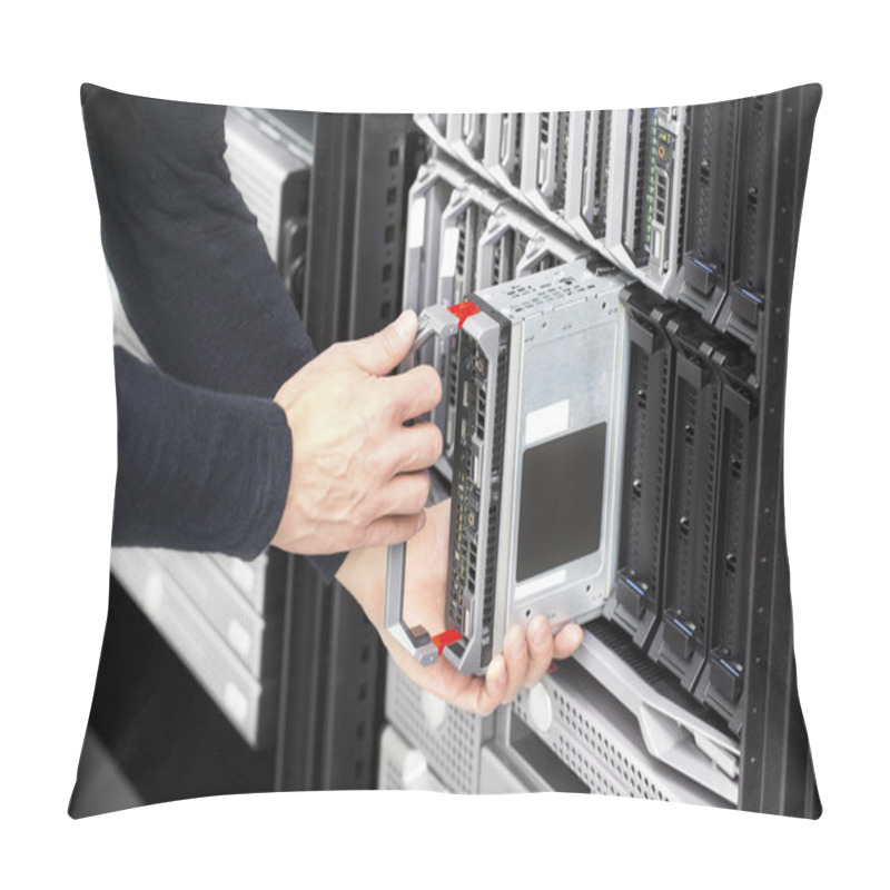 Personality  Blade Server Installation In Large Datacenter Pillow Covers