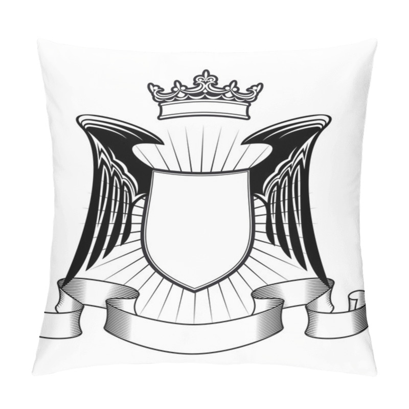 Personality  Heraldry Shield With Angel Wings Pillow Covers