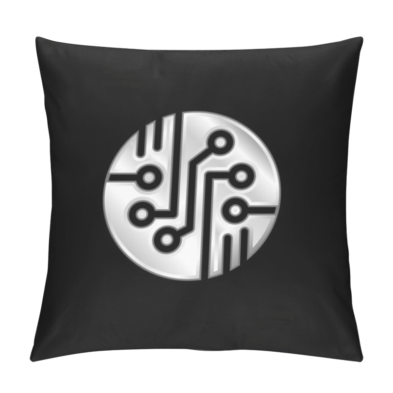 Personality  Bio Sensor Silver Plated Metallic Icon Pillow Covers