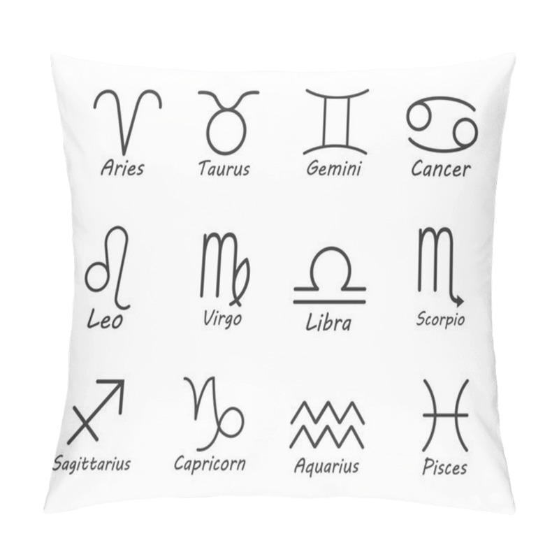 Personality  Zodiac Sign Icon. Vector Illustration, Flat Design. Pillow Covers