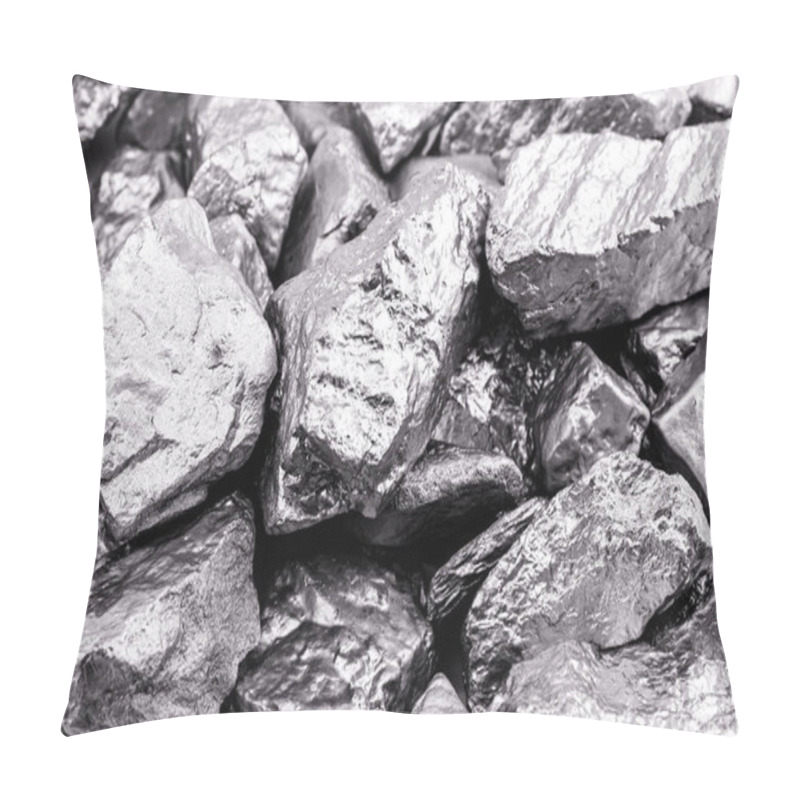 Personality  Several Palladium Stones, A Chemical Element That At Room Temperature Contracts In The Solid State. Metal Used In Industry. Spot Focus Pillow Covers