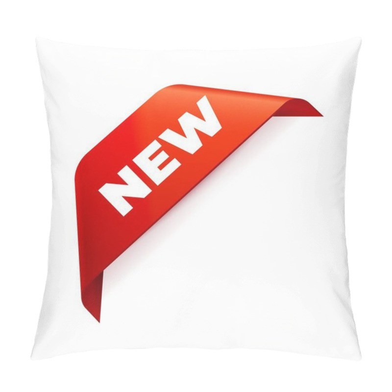 Personality  Red Vector Banner Ribbon On White Background, Corner Ribbon. Pillow Covers